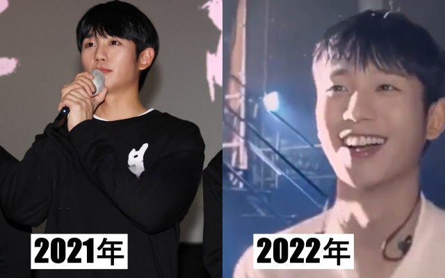 チョンヘインの2021年から2022年までの顔の変化を比較