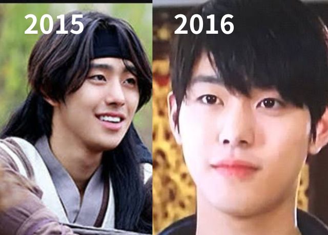 アンヒョソプの2015年と2016年の顔の比較